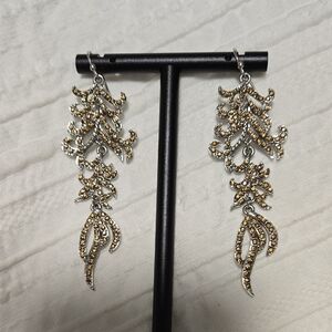 Chic Gold and Silver Leaf Earrings With Free Monica Vinadar Case